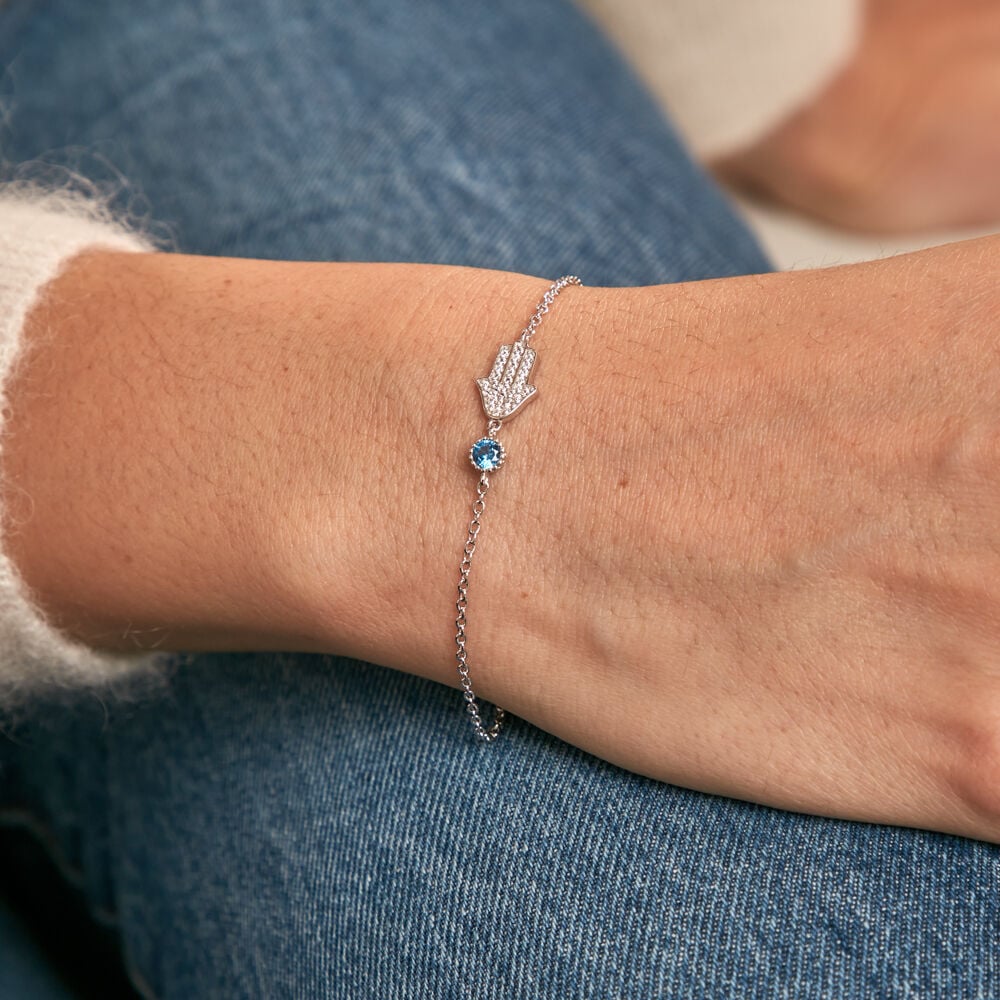 Bracelet Fidelma Argent Blanc Spinelle Oxyde De Zirconium - Bracelets chaînes Femme | Marc Orian