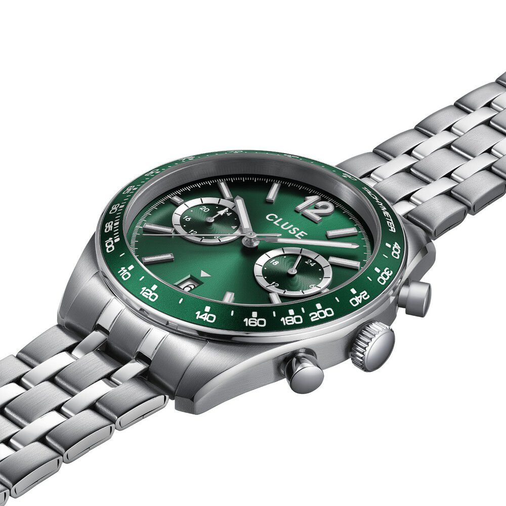 Montre Cluse Aravis Dual Timer Vert - Montres &eacute;tanches Homme | Marc Orian
