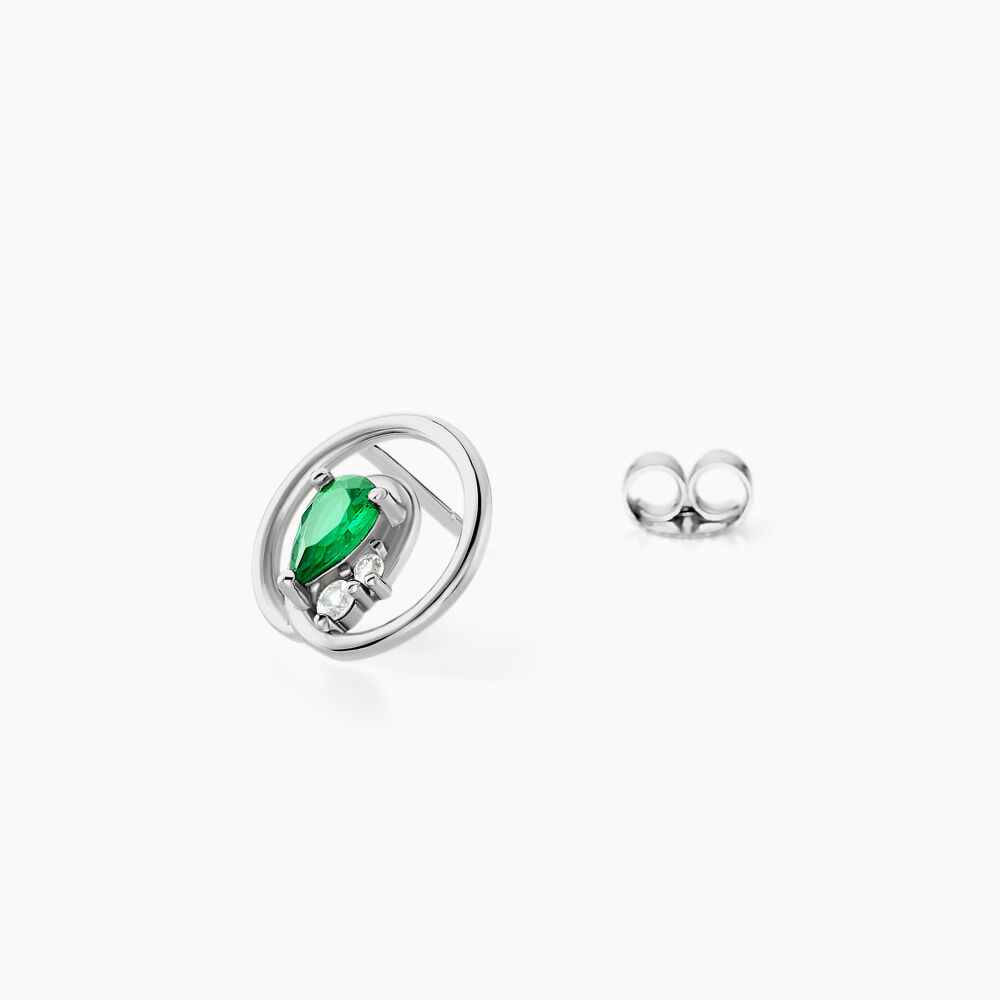 Boucles D'oreilles Puces Romea Argent Blanc Oxyde De Zirconium - Puces Femme | Marc Orian