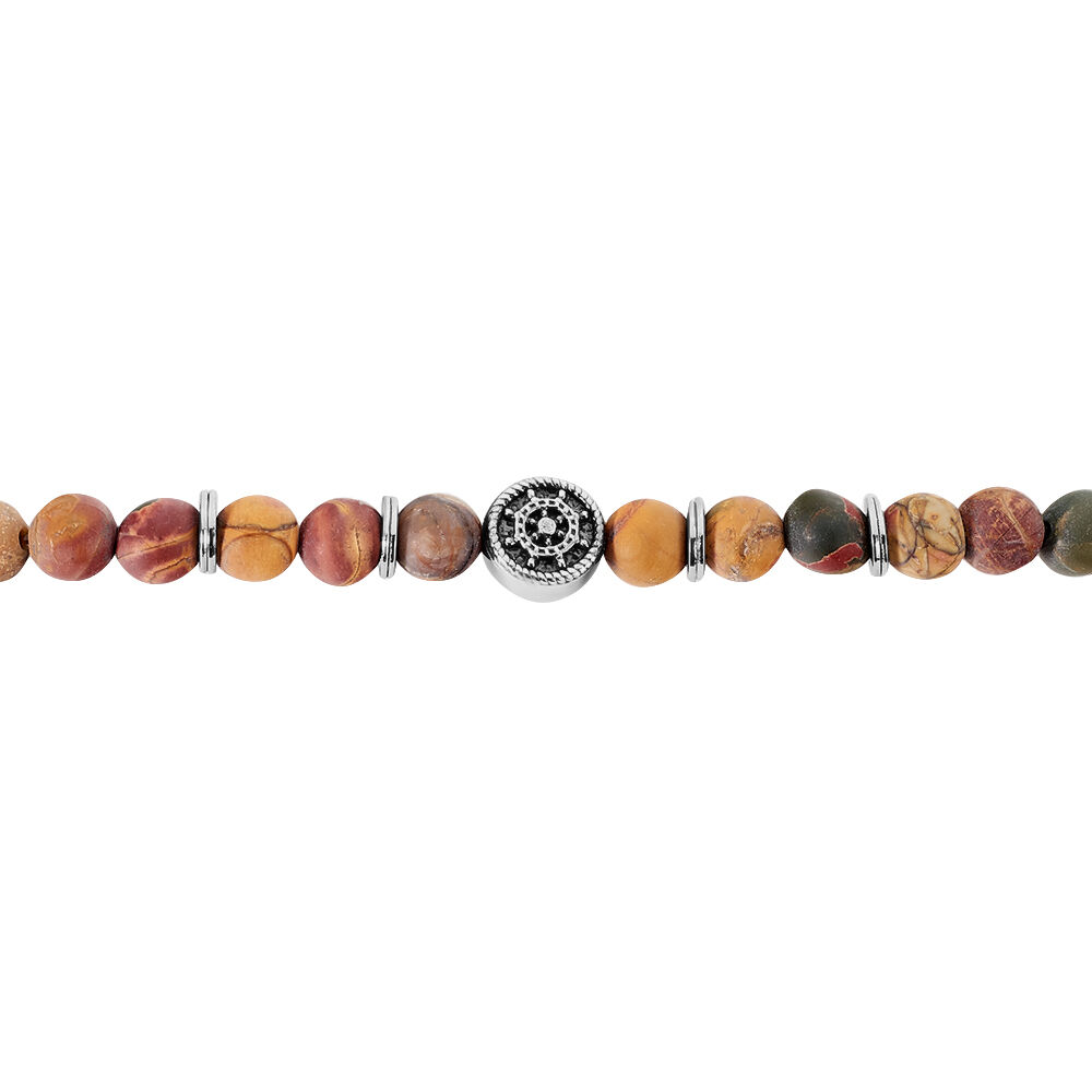 Bracelet Acier Huguesi Boules Oeil De Tigre - Bracelets chaînes Homme | Marc Orian