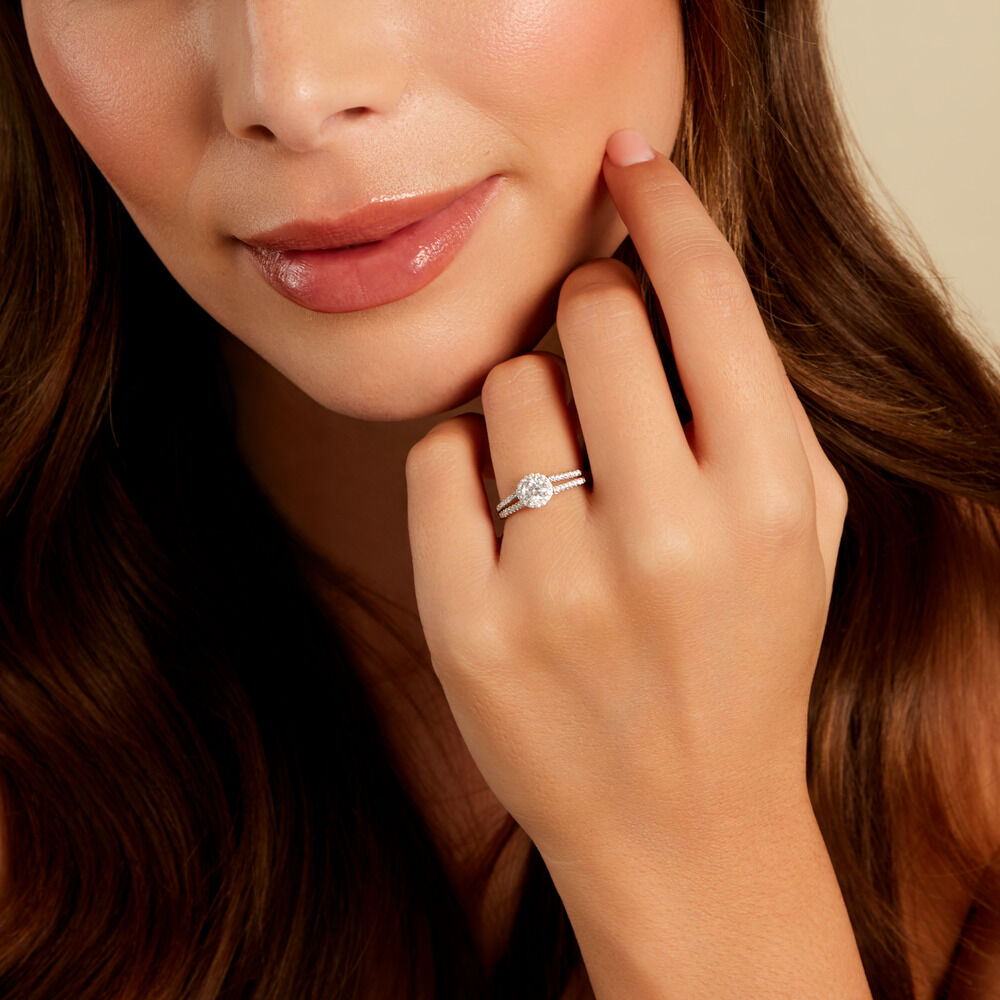 Bague Sosanna Platine Blanc Diamant Synth&eacute;tique - Solitaires Femme | Marc Orian