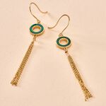 Boucles D'oreilles Pendantes L'incessante Or Jaune Malachite - Pendantes Femme | Marc Orian