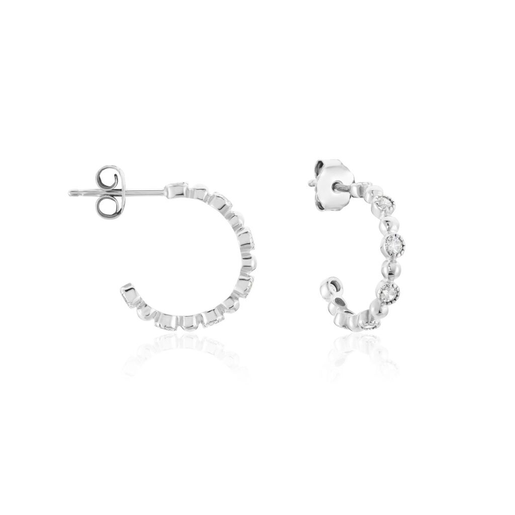 Créoles Argent Blanc Daren Oxydes De Zirconium - Créoles Femme | Marc Orian