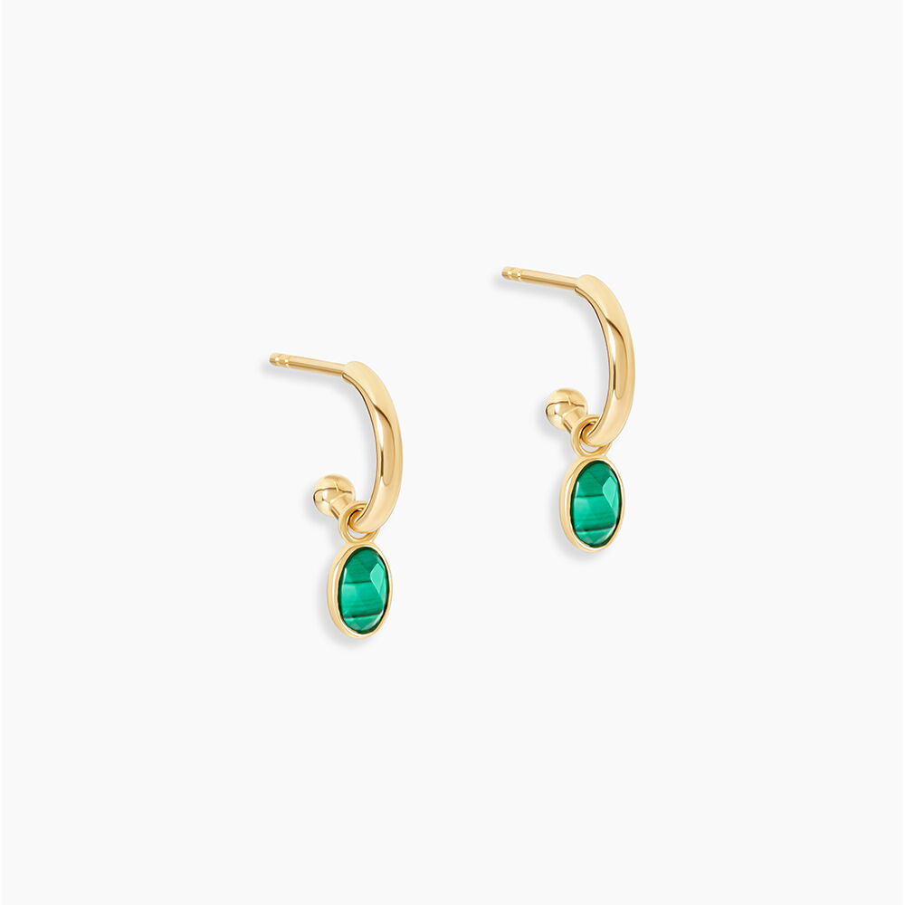 Créoles Kakalina Or Jaune Malachite - Créoles Femme | Marc Orian