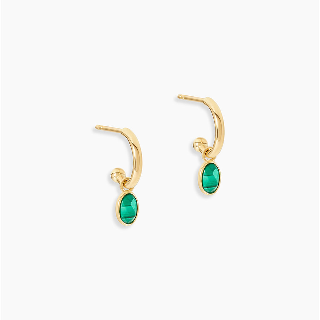 Créoles Kakalina Or Jaune Malachite - Créoles Femme | Marc Orian