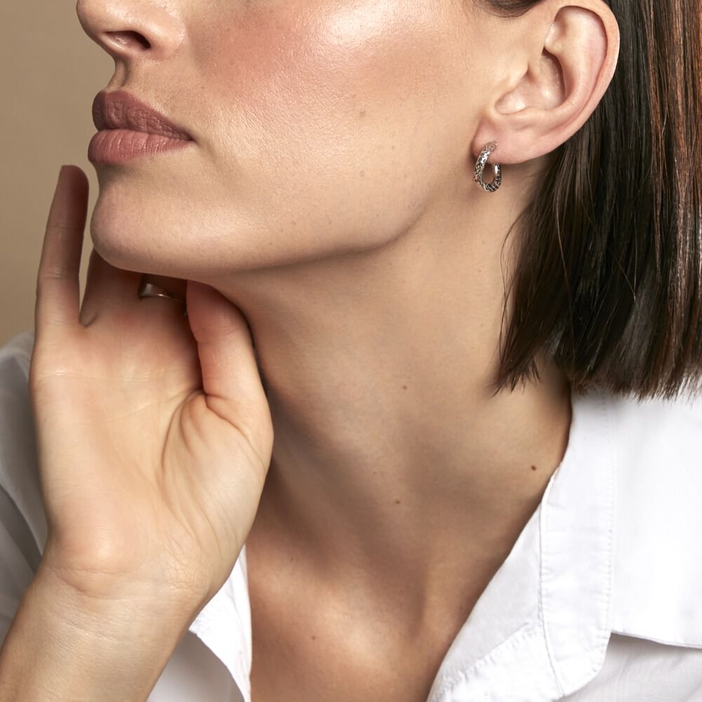 Cr&eacute;oles Moheli Argent Blanc - Cr&eacute;oles Femme | Marc Orian