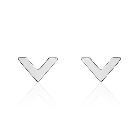 Boucles D'oreilles Puces Veroniica Argent Blanc - Puces Femme | Marc Orian