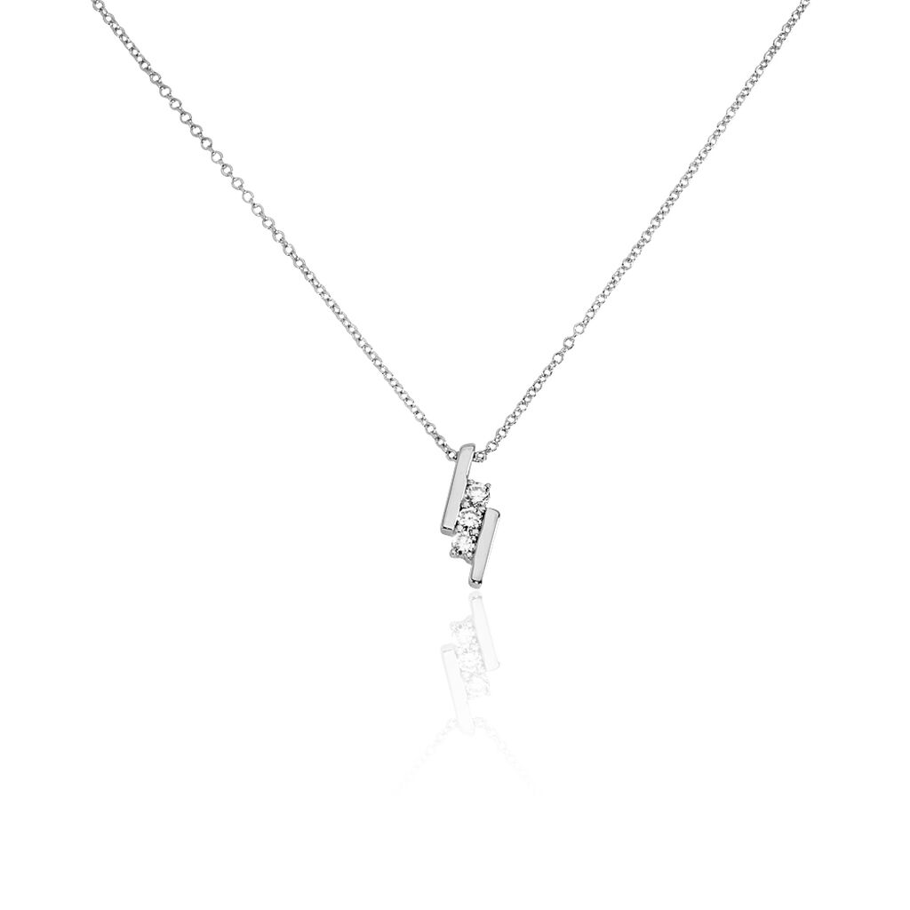 Collier Lousie Argent Blanc Oxyde De Zirconium - Colliers avec pierres Femme | Marc Orian