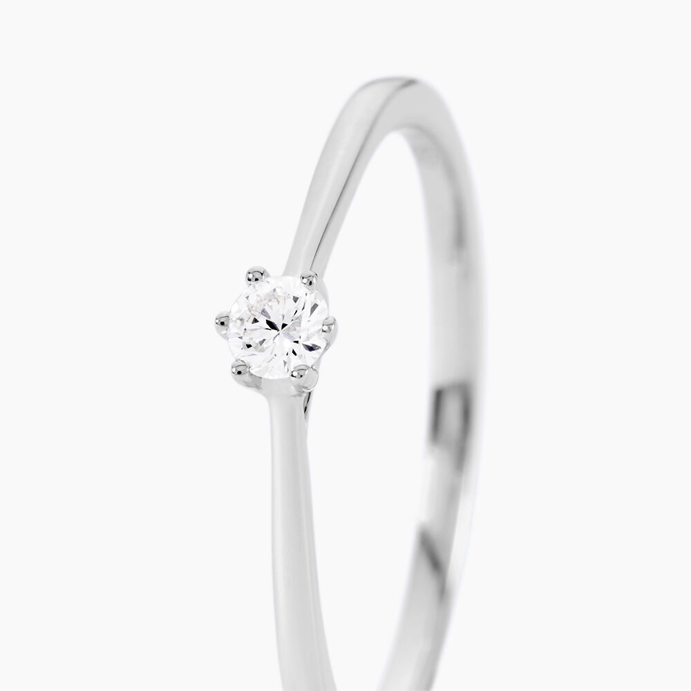 Bague Solitaire Athena Or Blanc Diamant - Parures de mariage Femme | Marc Orian