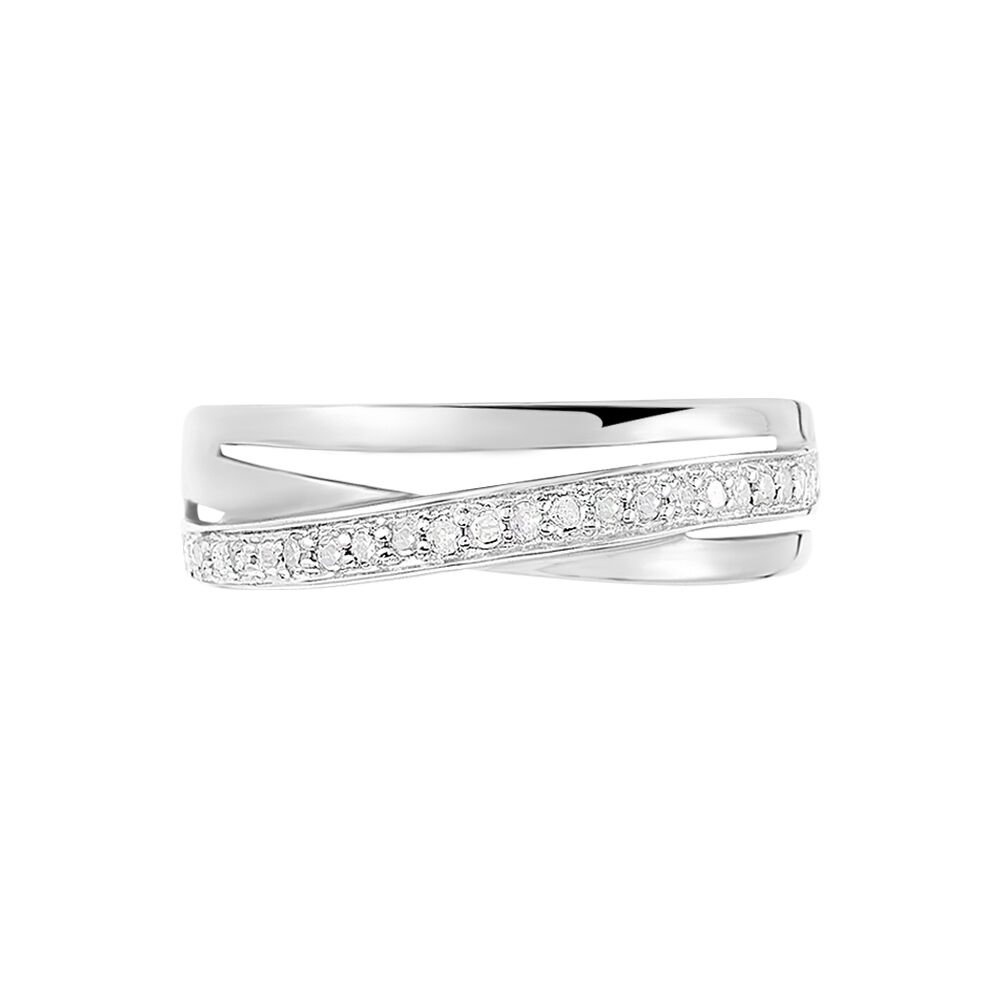 Bague Croisee Or Blanc Diamant - Bagues pierres précieuses Femme | Marc Orian