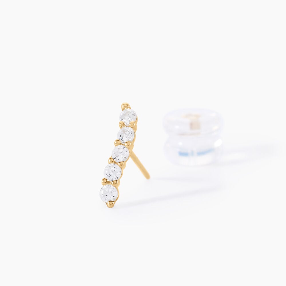 Boucles D'oreilles Pendantes Dahina Or Jaune Oxyde De Zirconium - Pendantes Femme | Marc Orian