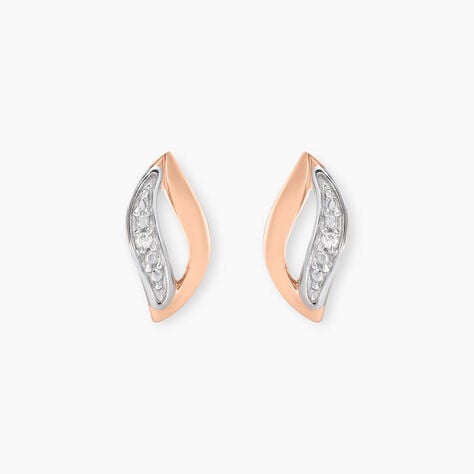 Boucles D'oreilles Puces Smeralda Or Rose Diamant - Puces Femme | Marc Orian