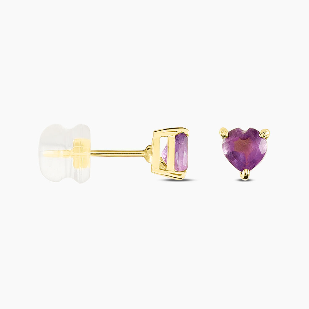 Boucles D'oreilles Puces Pasilla Or Jaune Améthyste - Puces Femme | Marc Orian