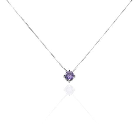 Collier Solitaire Argent Blanc Rio Santa Teresa Oxyde De Zirconium - Colliers solitaires Femme | Marc Orian