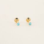 Boucles D'oreilles Puces Pepita Or Jaune Oxyde De Zirconium - Puces Famille | Marc Orian