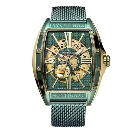 Montre Montignac Tonneau Automatique Vert - Montres automatiques Homme | Marc Orian