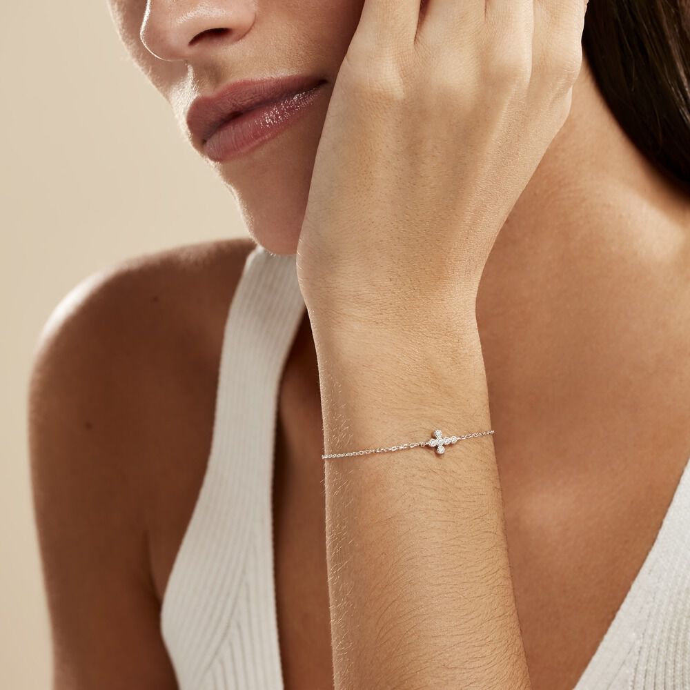 Bracelet Priscus Argent Blanc Oxyde De Zirconium - Bracelets chaînes Femme | Marc Orian