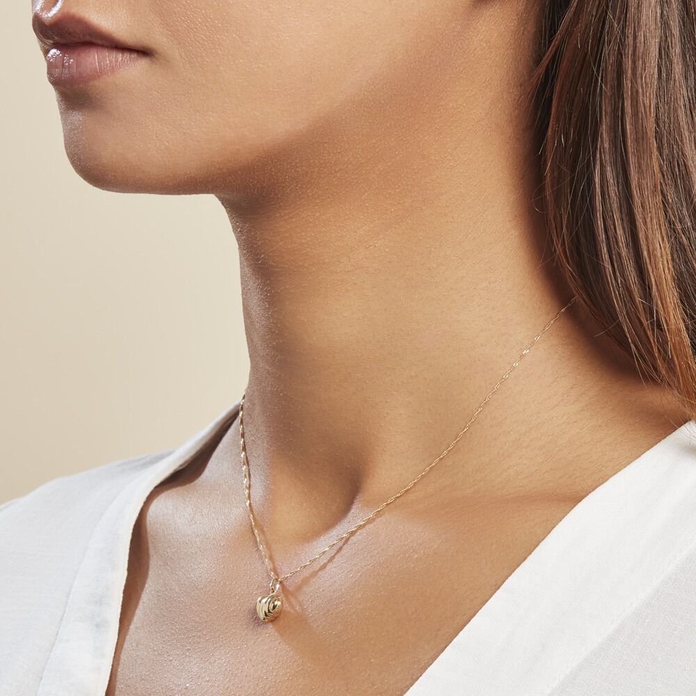 Pendentif Eudocie Coeur Stri Or Jaune - Pendentifs Famille | Marc Orian