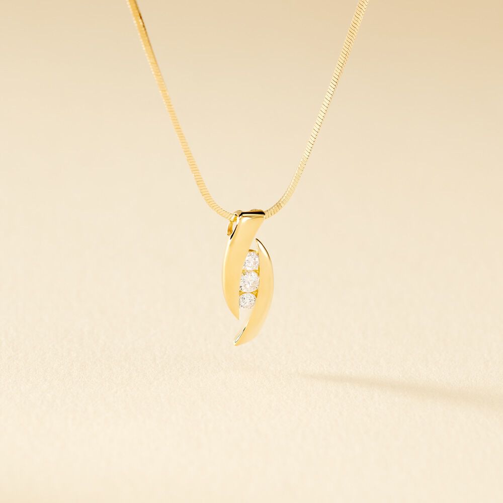 Collier Trilogie Or Jaune Diamant - Colliers avec pierres Femme | Marc Orian