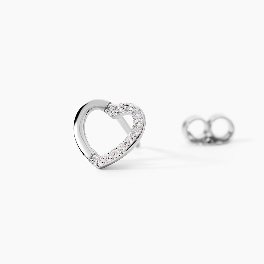 Boucles D'oreilles Puces Argent Blanc Saverio Oxydes De Zirconium - Puces Femme | Marc Orian