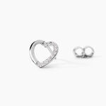 Boucles D'oreilles Puces Argent Blanc Saverio Oxydes De Zirconium - Puces Femme | Marc Orian