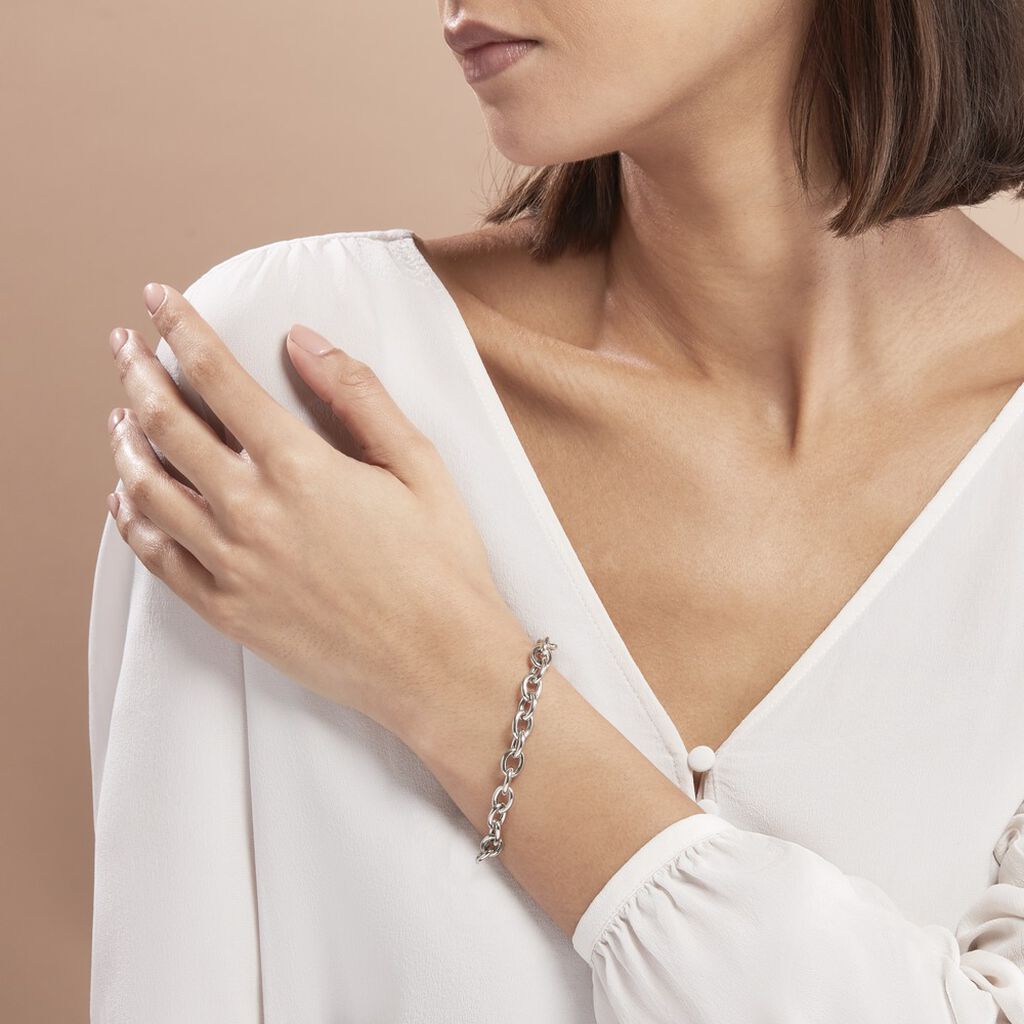 Bracelet Acelia Argent Blanc - Bracelets chaînes Femme | Marc Orian