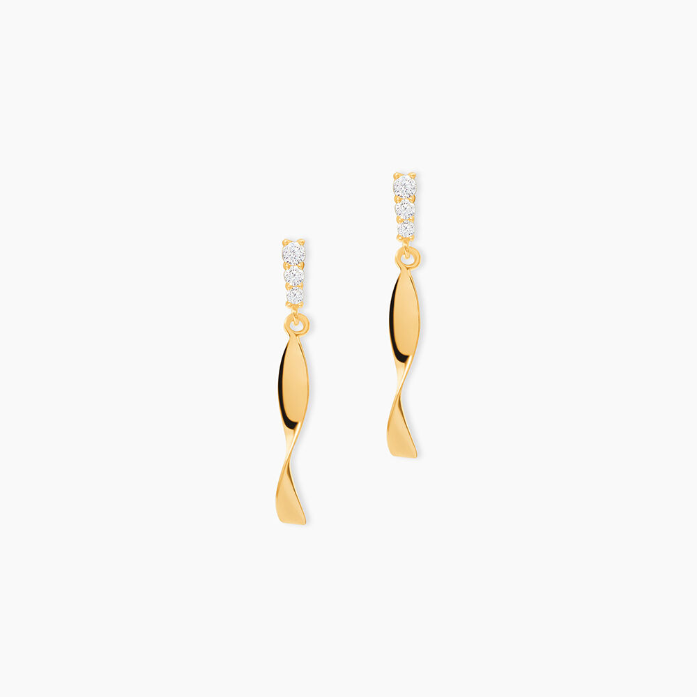 Boucles D'oreilles Pendantes Kristina Or Jaune Oxyde De Zirconium - Pendantes Femme | Marc Orian