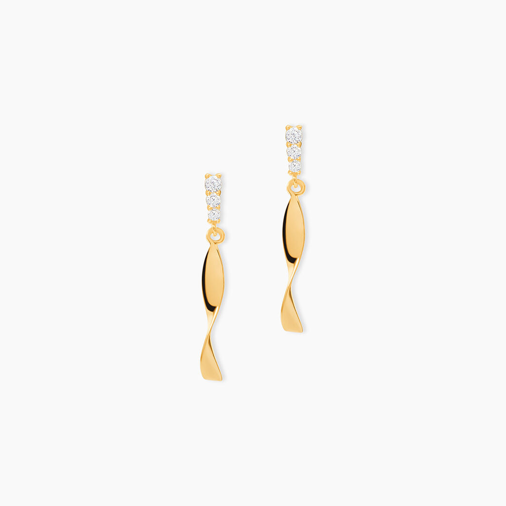 Boucles D'oreilles Pendantes Kristina Or Jaune Oxyde De Zirconium - Pendantes Femme | Marc Orian
