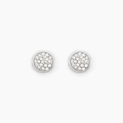 Boucles D'oreilles Puces Edmee Or Blanc Strass - Puces Femme | Marc Orian
