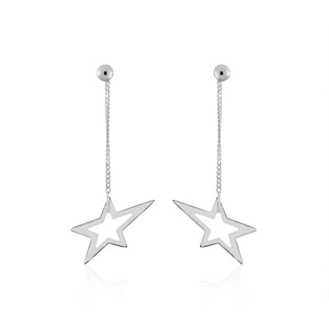 Boucles D'oreilles Pendantes Eloisa Argent Blanc - Pendantes Femme | Marc Orian