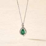 Collier Angelika Or Blanc Emeraude Et Diamant - Colliers avec pierres Femme | Marc Orian