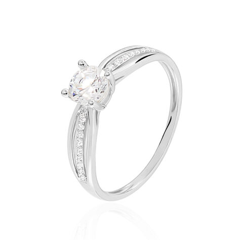 Bague Solitaire Apryl Or Blanc Oxyde De Zirconium - Solitaires Femme | Marc Orian