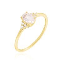 Bague Diapre Or Jaune Quartz Oxyde De Zirconium
