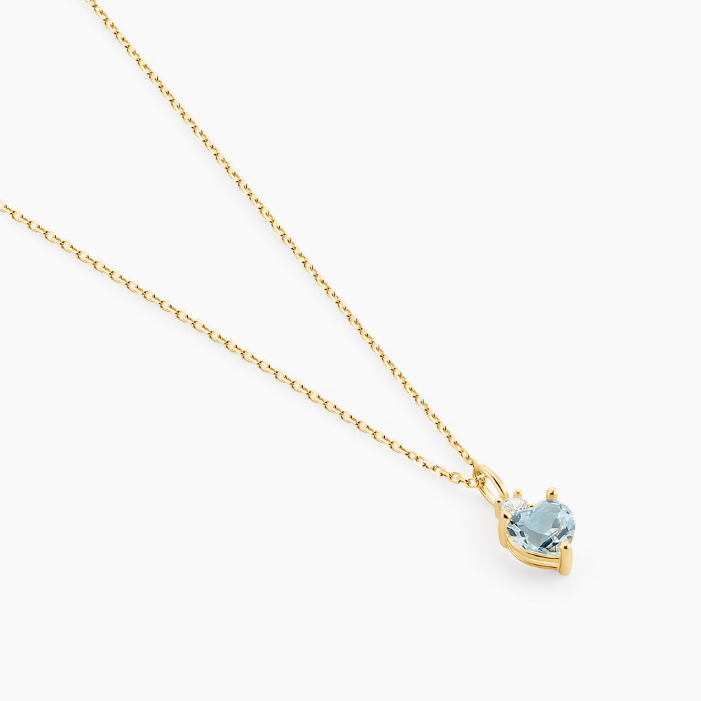 Collier Heart Or Jaune Topaze Oxyde De Zirconium - Colliers avec pierres Femme | Marc Orian