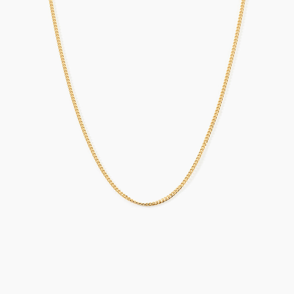Chaine Ixia Maille Gourmette Diam Argent Dor&eacute; A L'Or 750/1000 - Chaines Unisex | Marc Orian