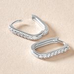 Cr&eacute;oles Trait D'union Argent Rhodi&eacute; Oxyde De Zirconium - Cr&eacute;oles Femme | Marc Orian