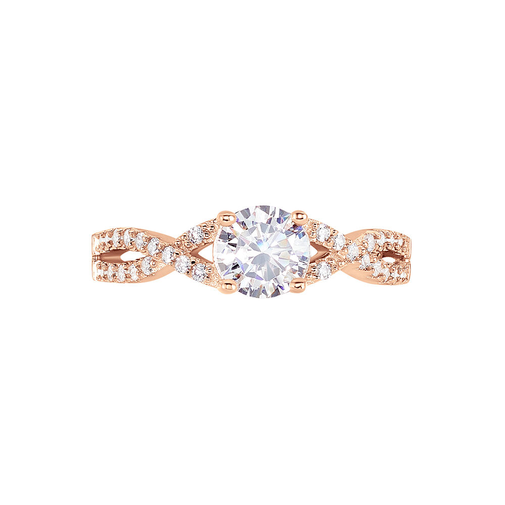 Bague Karin Argent Rose Oxyde De Zirconium - Solitaires Femme | Marc Orian