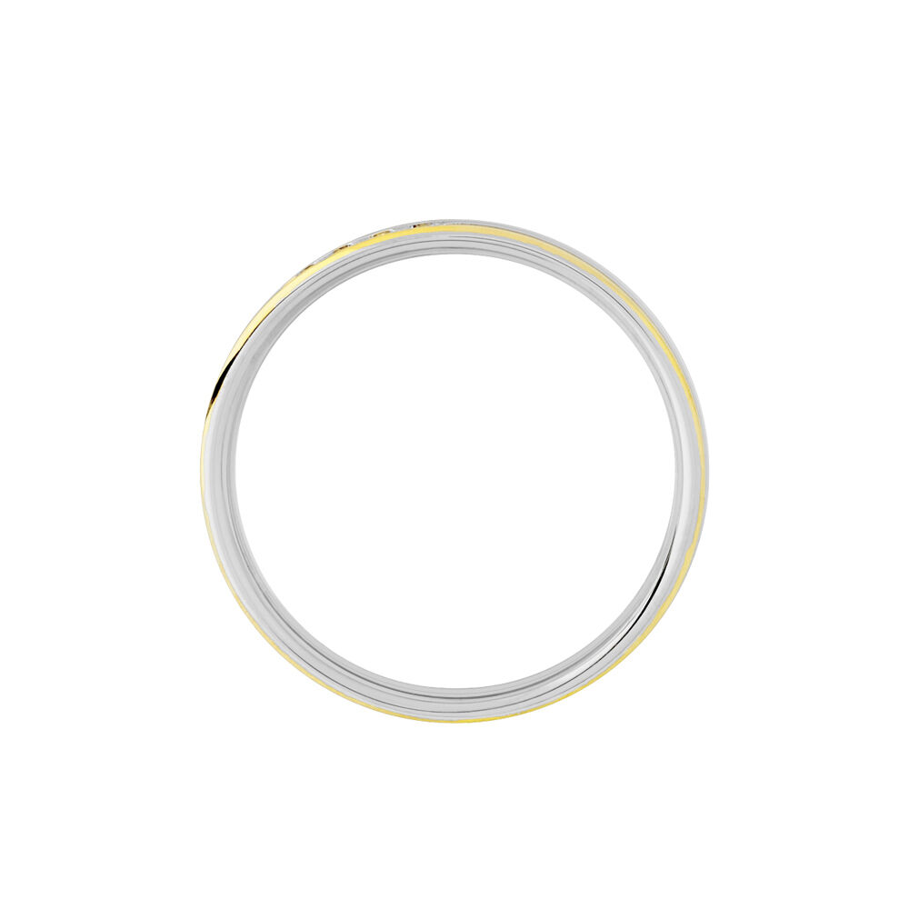 Alliance Serti Grains Ajoures Or Bicolore Diamant - Alliances duo Femme | Marc Orian
