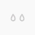 Boucles D'Oreilles Puces Ga&iuml;a Argent Blanc Oxyde De Zirconium - Puces Femme | Marc Orian
