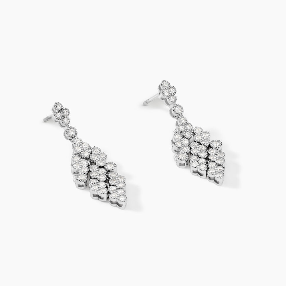 Boucles D'oreilles Pendantes Petales Argent Blanc Oxyde De Zirconium - Pendantes Femme | Marc Orian