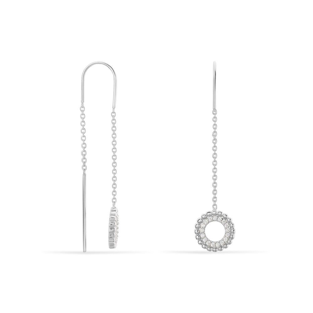 Boucles D'oreilles Pendantes Florenzia Argent Blanc Oxyde De Zirconium - Pendantes Femme | Marc Orian