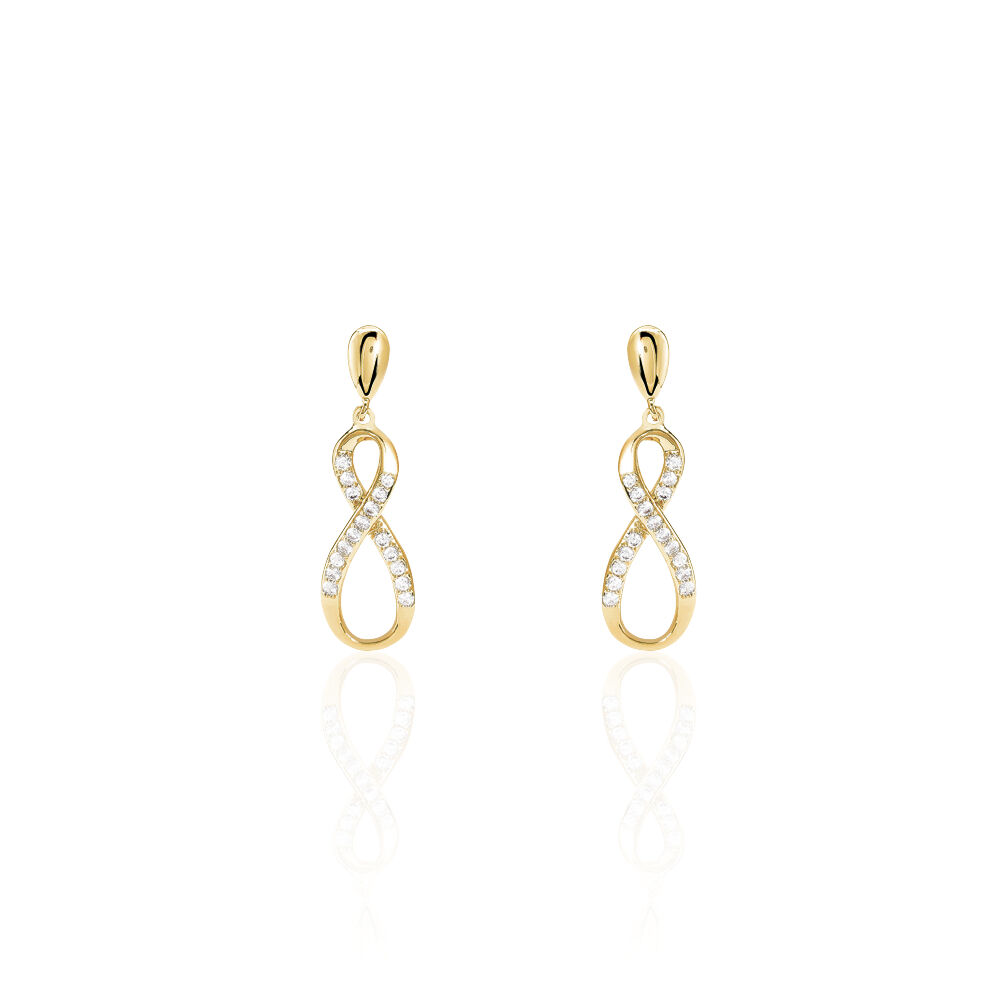 Boucles D'oreilles Pendantes Dunya Plaqué Or Jaune Oxyde De Zirconium - Pendantes Femme | Marc Orian