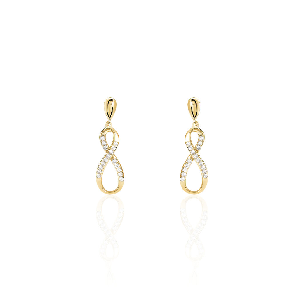 Boucles D'oreilles Pendantes Dunya Plaqué Or Jaune Oxyde De Zirconium - Pendantes Femme | Marc Orian