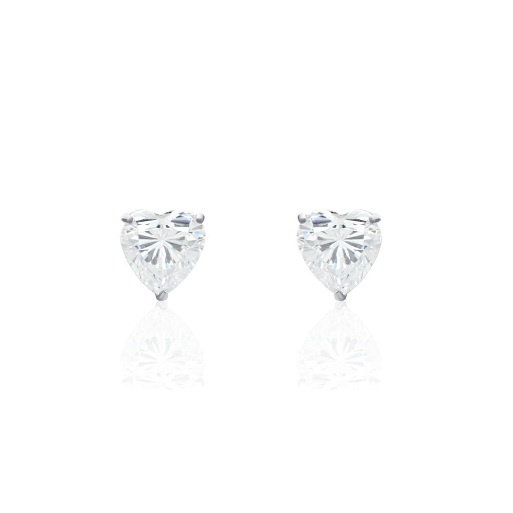 Boucles D'oreilles Puces Or Blanc Katherine Oxyde De Zirconium - Puces Femme | Marc Orian