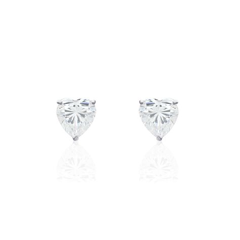 Boucles D'oreilles Puces Or Blanc Katherine Oxyde De Zirconium - Puces Femme | Marc Orian