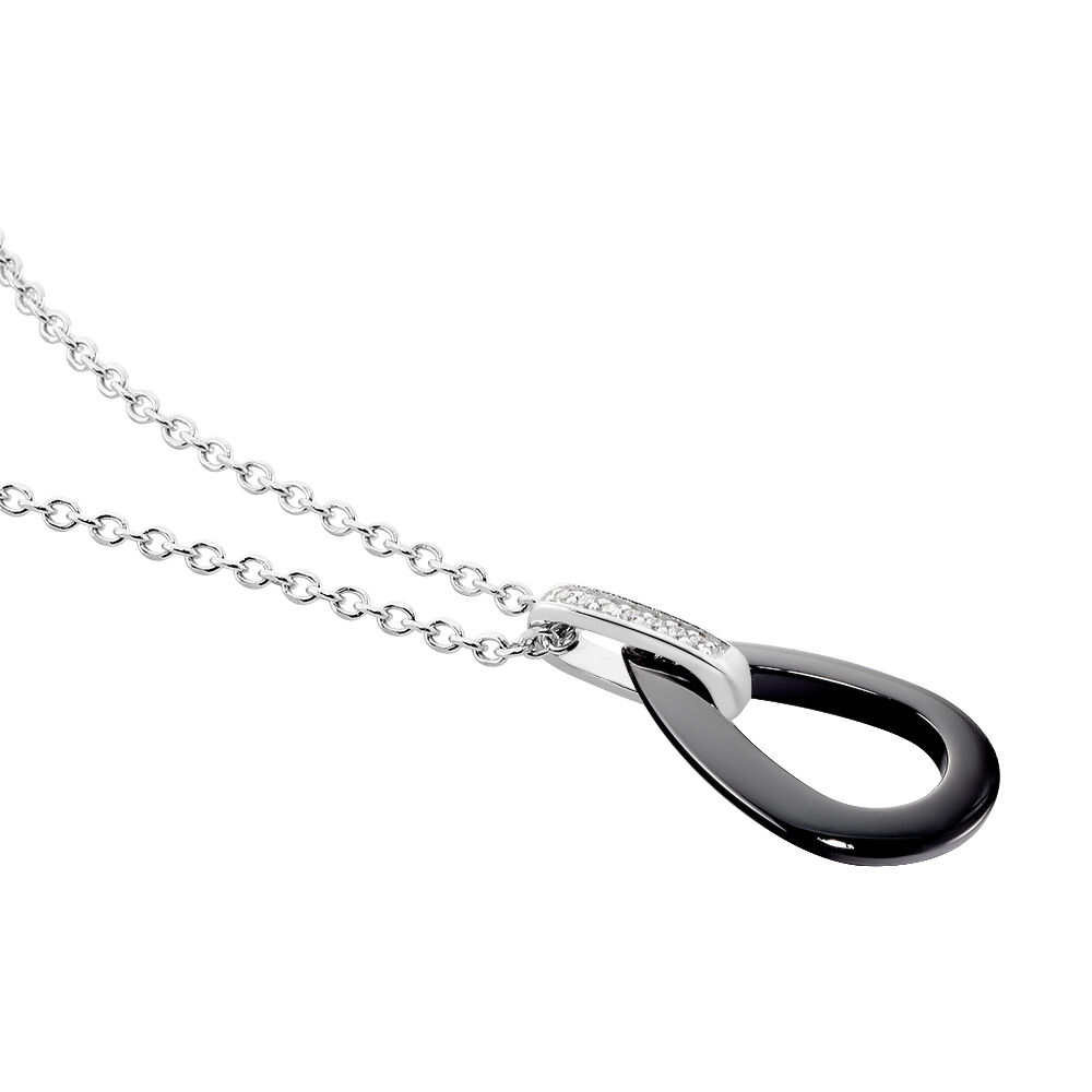 Collier Amaris Argent Blanc C&eacute;ramique Et Oxyde De Zirconium - Colliers avec pierres Femme | Marc Orian