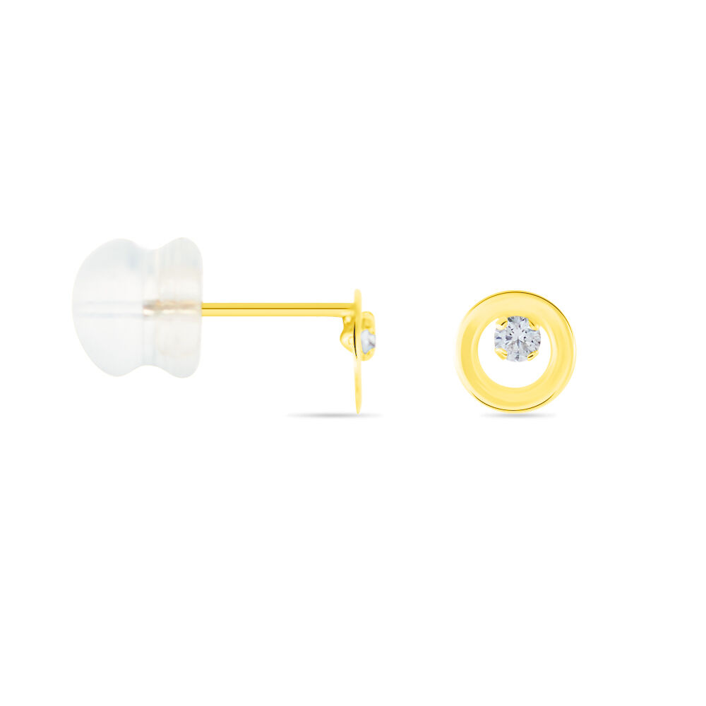 Boucles D'oreilles Puces Edmee Cercle Or Jaune Oxyde De Zirconium - Puces Femme | Marc Orian