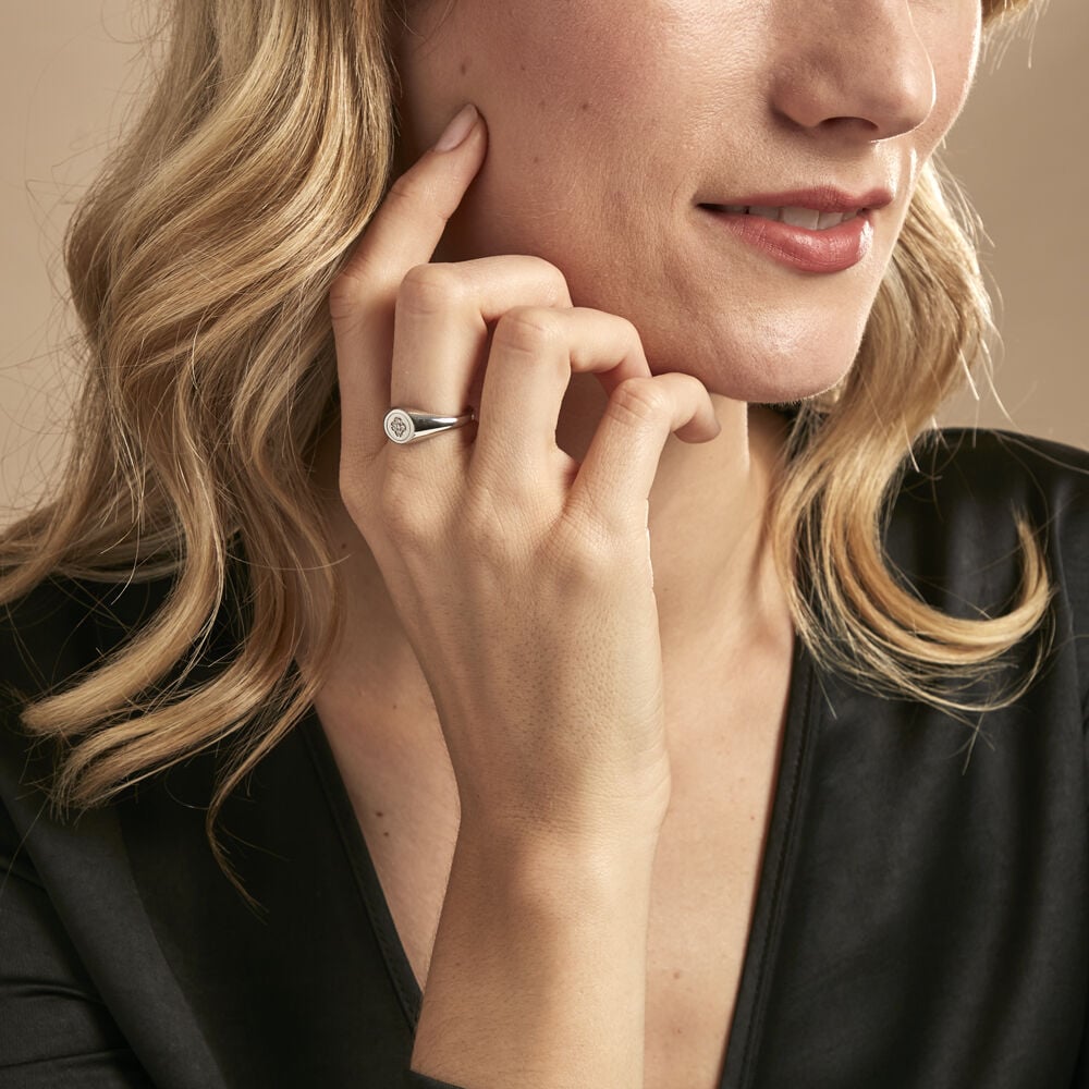 Chevalière Chesley Argent Blanc Oxyde De Zirconium - Chevalières Femme | Marc Orian