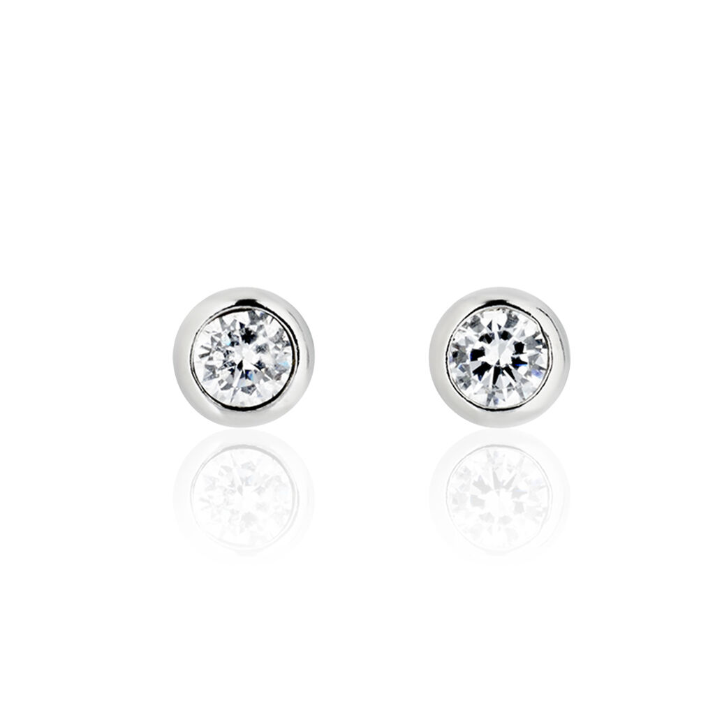 Boucles D'oreilles Puces Talya Argent Blanc Oxyde De Zirconium - Puces Femme | Marc Orian