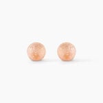 Boucles D'oreilles Puces Fidelia Boule Sablee Or Rose - Puces Femme | Marc Orian